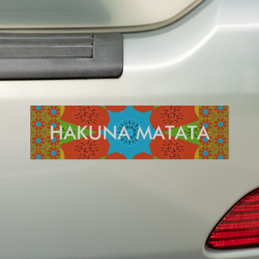Kaleidoscope Bloom Een Levendige Afrikaanse Print Bumpersticker (Op auto)