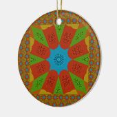 Kaleidoscope Bloom Een Levendige Afrikaanse Print Keramisch Ornament (Links)