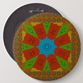 Kaleidoscope Bloom Een Levendige Afrikaanse Print Ronde Button 6,0 Cm (Voorkant /achterkant)