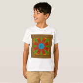 Kaleidoscope Bloom Een Levendige Afrikaanse Print T-shirt (Voorkant volledig)