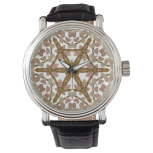 Kaleidoscope bois - Wood kaleidoscoop Horloge