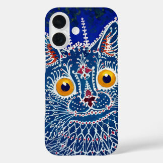 Kaleidoscope Cat blue iPhone 16 Hoesje