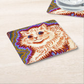 Kaleidoscope Cat Vierkante Kartonnen Onderzetter (Schuin)