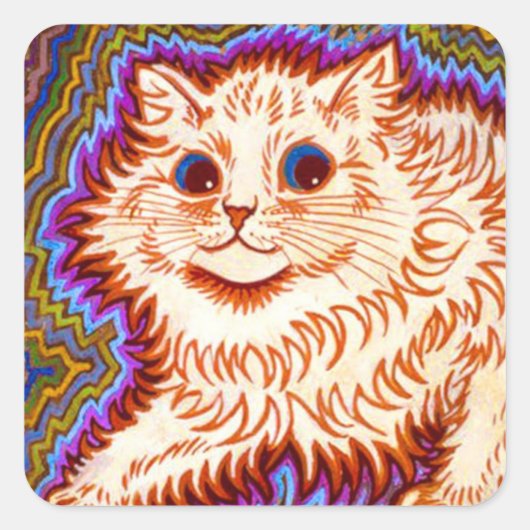 Kaleidoscope Cat Vierkante Sticker (Voorkant)