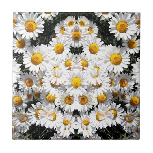 Kaleidoscope Daisies Pattern Tegeltje (Voorkant)