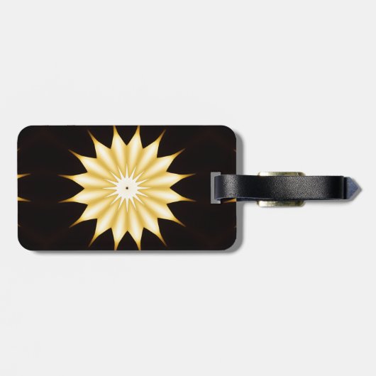 Kaleidoscope Design Bright Yellow Star Bagagelabel (Achterkant horizontaal)