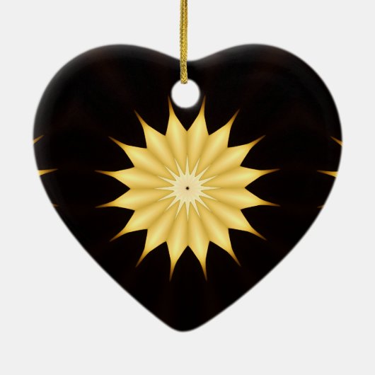 Kaleidoscope Design Bright Yellow Star Keramisch Ornament (Achterkant)