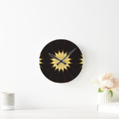 Kaleidoscope Design Bright Yellow Star Ronde Klok (Huis)