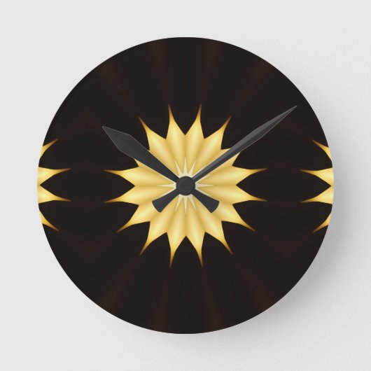 Kaleidoscope Design Bright Yellow Star Ronde Klok (Voorkant)