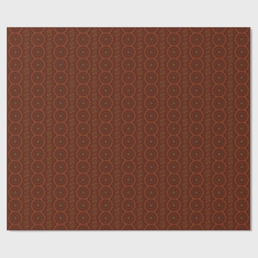 Kaleidoscope Design Dark Brown Floral Pattern Cadeaupapier (Vlak)