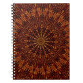 Kaleidoscope Design Dark Brown Floral Pattern Notitieboek (Voorkant)