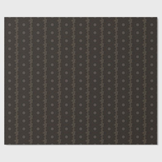 Kaleidoscope Design Dark Brown Rustic Floral Cadeaupapier (Vlak)