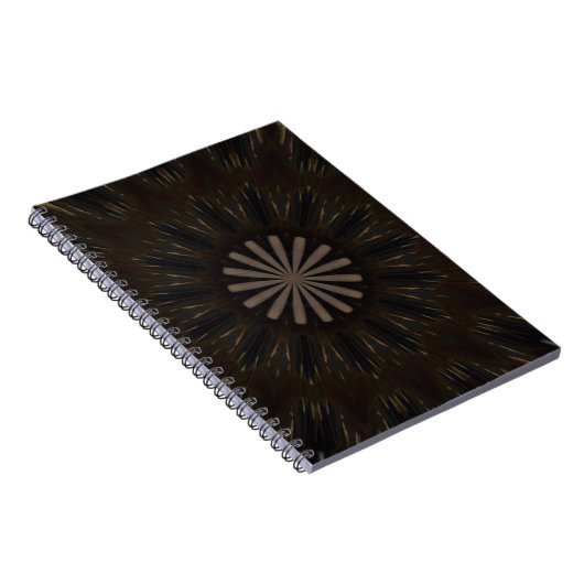 Kaleidoscope Design Dark Brown Rustic Floral Notitieboek (Rechterzijde)