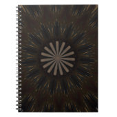 Kaleidoscope Design Dark Brown Rustic Floral Notitieboek (Voorkant)