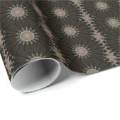 Kaleidoscope Design Dark Green Red Brown Cadeaupapier (Rol Hoek)