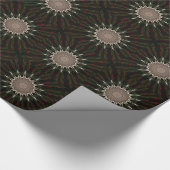 Kaleidoscope Design Dark Green Red Brown Cadeaupapier (Hoek)