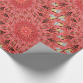 Kaleidoscope Design Floral Red Cadeaupapier (Hoek)