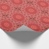 Kaleidoscope Design Floral Red Cadeaupapier (Hoek)