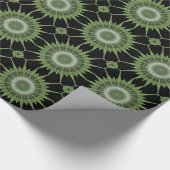Kaleidoscope Design Green Black Cadeaupapier (Hoek)
