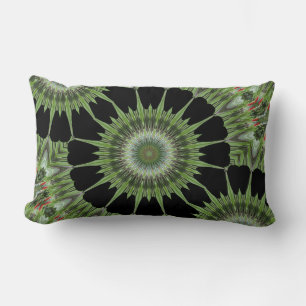 Kaleidoscope Design Green Black Kussen