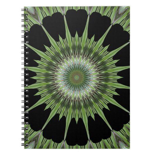 Kaleidoscope Design Green Black Notitieboek (Voorkant)