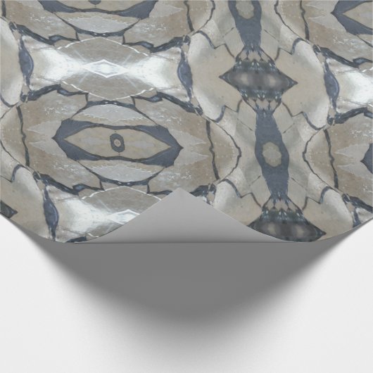 Kaleidoscope Design Light en Dark Grey Pattern Cadeaupapier (Hoek)