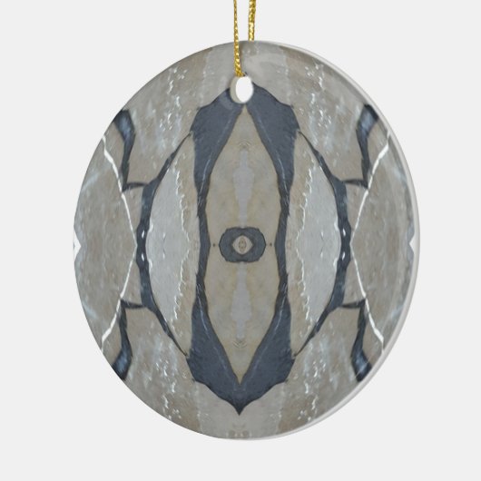 Kaleidoscope Design Light en Dark Grey Pattern Keramisch Ornament (Links)
