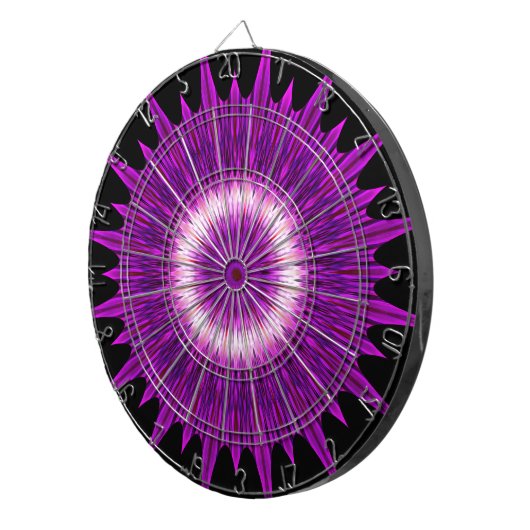Kaleidoscope Design Paars Pink Art Dartbord (Voorkant Rechts)