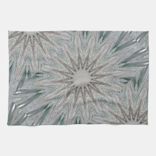 Kaleidoscope Design Rustic Light Grey Colors Theedoek (Horizontaal)