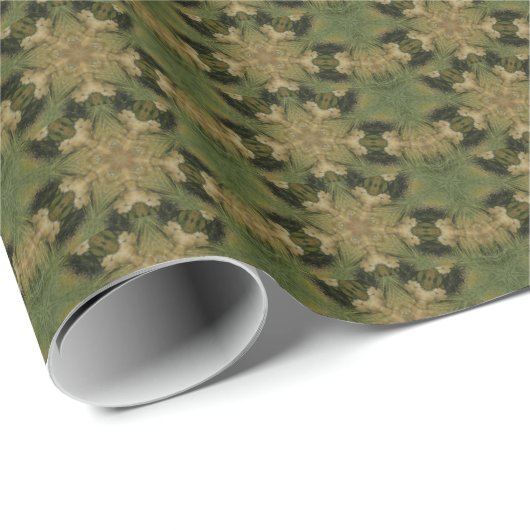 Kaleidoscope Design Star van Pampas Grass Green Cadeaupapier (Rol Hoek)