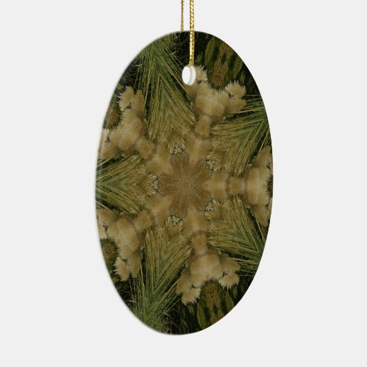 Kaleidoscope Design Star van Pampas Grass Green Keramisch Ornament (Rechts)