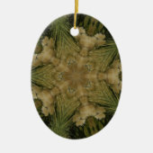Kaleidoscope Design Star van Pampas Grass Green Keramisch Ornament (Voorkant)