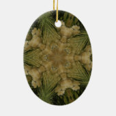 Kaleidoscope Design Star van Pampas Grass Green Keramisch Ornament (Achterkant)