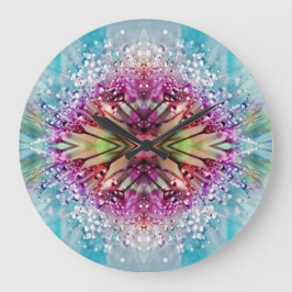 Kaleidoscope Dewdrops: Abstracte bloemkunst Grote Klok