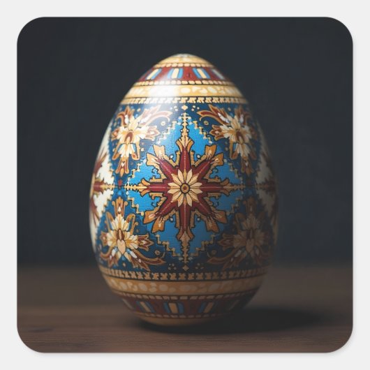 Kaleidoscope Easter Egg Vierkante Sticker (Voorkant)