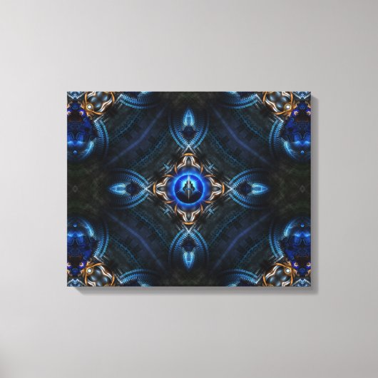 Kaleidoscope en toile bleu doré x75 (Recto)