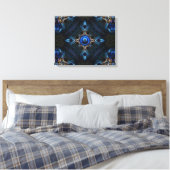 Kaleidoscope en toile bleu doré x75 (Insitu(Chambre))