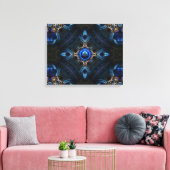 Kaleidoscope en toile bleu doré x75 (Insitu(Salon))