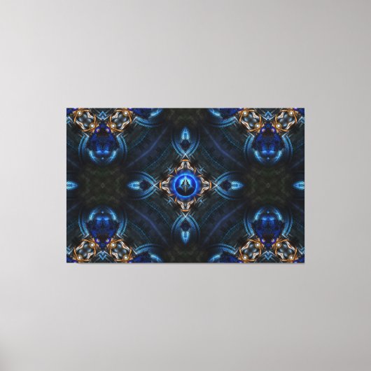 Kaleidoscope en toile bleu doré x75 (Recto)