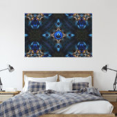 Kaleidoscope en toile bleu doré x75 (Insitu(Chambre))