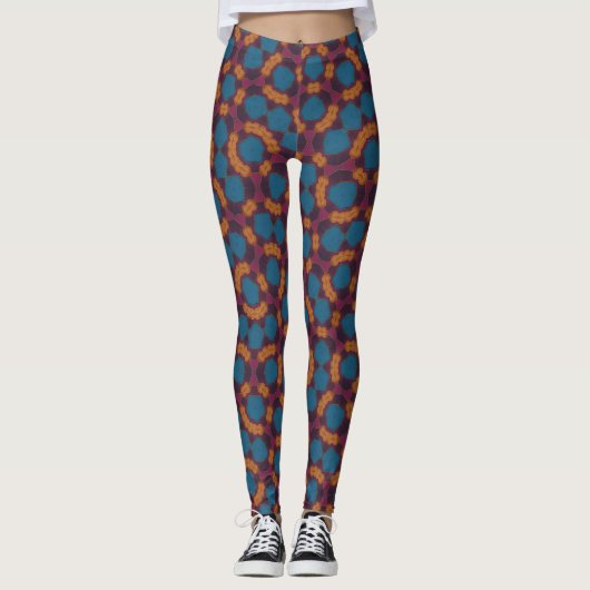 Kaleidoscope Floral Half-Print Leggings (Devant)