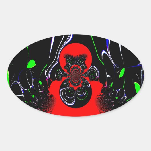 Kaleidoscope Fluid Art Print Ovale Sticker (Voorkant)