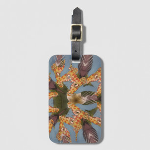 Kaleidoscope Giraffe Mandala: Abstracte Safari kun Bagagelabel