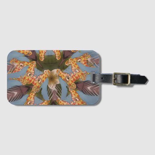 Kaleidoscope Giraffe Mandala: Abstracte Safari kun Bagagelabel (Voorkant (horizontaal))