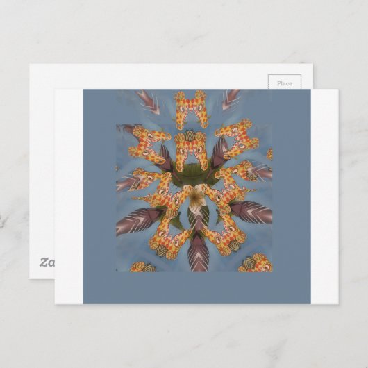 Kaleidoscope Giraffe Mandala: Abstracte Safari kun Briefkaart (Voorkant / Achterkant)