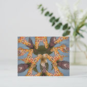 Kaleidoscope Giraffe Mandala: Abstracte Safari kun Briefkaart (Staand voorkant)