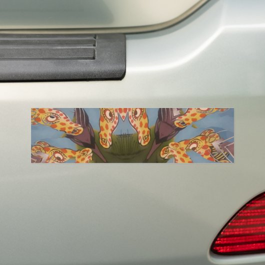 Kaleidoscope Giraffe Mandala: Abstracte Safari kun Bumpersticker (Op auto)