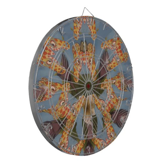 Kaleidoscope Giraffe Mandala: Abstracte Safari kun Dartbord (Voorkant Links)