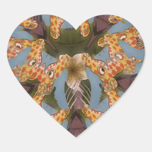 Kaleidoscope Giraffe Mandala: Abstracte Safari kun Hart Sticker