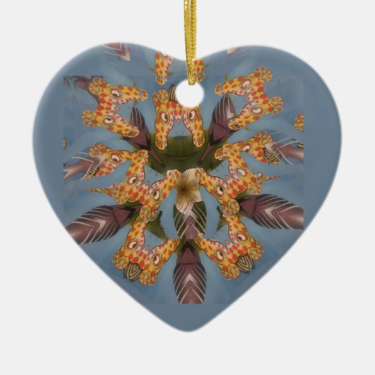 Kaleidoscope Giraffe Mandala: Abstracte Safari kun Keramisch Ornament (Voorkant)